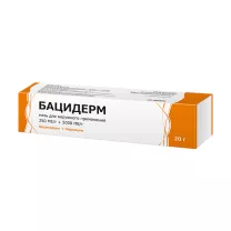 Бацидерм  мазь д/наружн. прим. 250 МЕ/г + 5000 МЕ/г, 20г