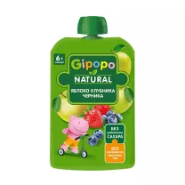 Gipopo пюре яблоко, клубника, черника (6+ мес), 90г