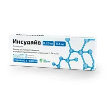 Инсудайв раствор д/п/к введ. 1,34мг/мл 0,25/0,5мг/доза, №1 шпр. + №6 игл ПСК Фарма