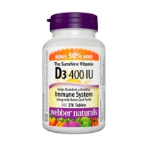 Webber Naturals Витамин Д3 Солнечный таблетки 400МЕ, №270