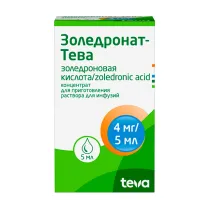 Золедронат-Тева концентрат д/пригот. р-ра д/инфузий 4мг, 5мл №1 Плива Хрватска