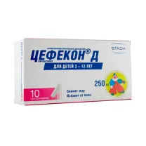 Цефекон Д суппозитории рект. для детей 3-12лет 250мг, №10