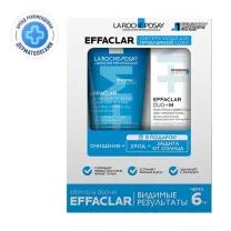 La Roche-Posay Effaclar набор: очищающий гель, Effaclar Duo+M корректирующий крем-гель, Anthelios Uvmune 400 солнцезащитный матирующий флюид с SPF 50, 50мл+15мл+3мл