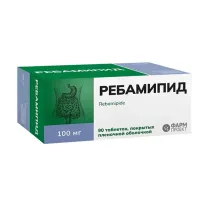Ребамипид таблетки покрыт. п/о 100мг, №90