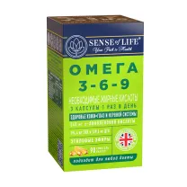 Sense of Life Необходимые жирные кислоты Омега 3-6-9 софтгель-капсулы, №90