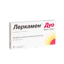 Леркамен Дуо таблетки покрыт. п/о 10мг+10мг, №28 Рекордати