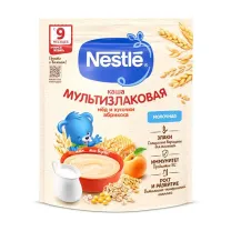 Nestle каша молочная мультизлаковая с мёдом и кусочками абрикоса (9+мес), 200г