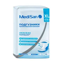 MediSan подгузники медицинские одноразовые впитывающие р.XL(120-166 см), №10