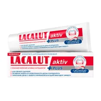 Lacalut Aktiv plus зубная паста при воспалении десен с усиленной защитой от кариеса, 75мл