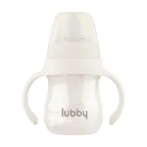 Lubby поильник-непроливайка съемные ручки молочный (6+мес), 180мл
