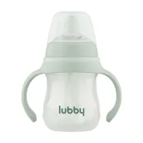 Lubby поильник-непроливайка съемные ручки зеленый (6+мес), 180мл