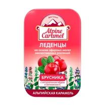 Alpine Caramel леденцы с натуральным медом и витамином С, вкус Брусника, 53г