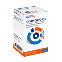Бримонорд капли глазные 2мг/мл+5мг/мл, 5мл