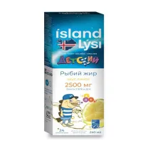 Lysi Рыбий жир для детей с 1 года жидкость для приема внутрь со вкусом лимона, 240мл