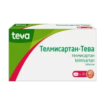 Телмисартан-Тева таблетки 40мг, №30