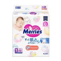 Merries NB подгузники для новорожденных (до 5 кг), №76