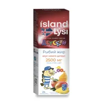 Lysi Рыбий жир для детей с 1 года жидкость для приема внутрь со вкусом манго-цитрус, 240мл