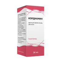 Кордиамин капли д/приема внутрь 250мг/мл, 30мл
