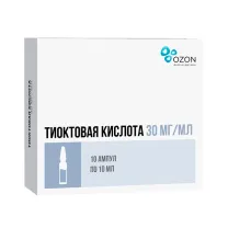 Тиоктовая кислота концентрат д/пригот. р-ра д/инфузий 30мг/мл, 10мл №10
