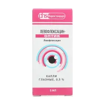 Левофлоксацин-Оптик капли глазные 0,5%, 5мл Лекко