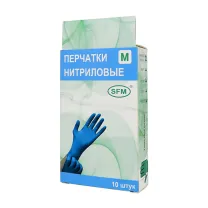 SFM перчатки смотровые одноразовые нестерильные нитриловые р.М, 5пар