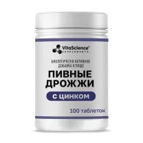 VitaScience Дрожжи пивные с цинком таблетки, №100