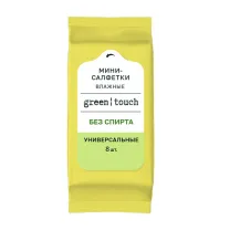Green touch салфетки влажные универсальные, 8шт