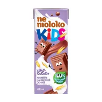 Nemoloko Kids коктейль на овсяной основе Вау-какао 3+, 200мл