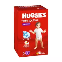 Huggies Dry Expert подгузники-трусики р.5 (12-17кг), 15шт