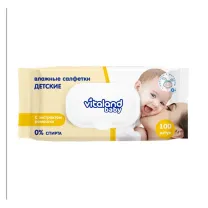 Vitaland baby Влажные салфетки детские с экстрактом ромашки и череды, 100шт