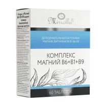 Mirrolla Магний B6+B1+B9 таблетки, №60