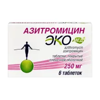Азитромицин Экомед таблетки покрыт. п/о 250мг, №6