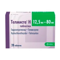 Телмиста H таблетки 12,5мг+80мг, №28