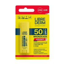 Librederm Bronzeada Sport стик солнцезащитный для губ и лица SPF50+, 4,8г