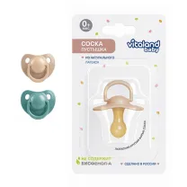 Vitaland baby  соска-пустышка латексная, (0+), цвет в ассортименте