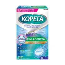 Корега Биоформула таблетки для очищения зубных протезов мятная свежесть, №30