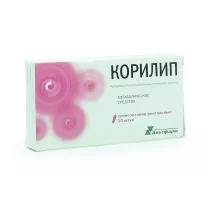 Корилип суппозитории рект. 25мг+2мг+12мг, №10