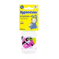 Курносики бутылочка для кормления с силиконовой соской медленный поток (0+мес) цвет в ассорт., 125мл