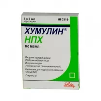 Хумулин НПХ суспензия д/п/к введ. 100ЕД/мл, 3мл №5 картридж
