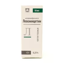 Левомицетин капли глазные 0,25%, 10мл Лекко